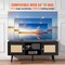Rattan TV Stand for 55 Inch TV Bohemian Style Media Console with Storage Cabinets